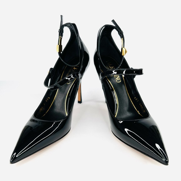 Valentino Garavani Ankle Strap Mary Jane Studded Patent Pumps Size EU 39.5 - Picture 10 of 13